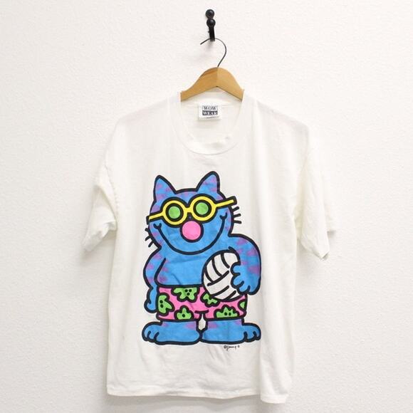 Vintage Other - Vintage Jimmy Beach Volleyball Kitty Cat 1991 T Shirt Large